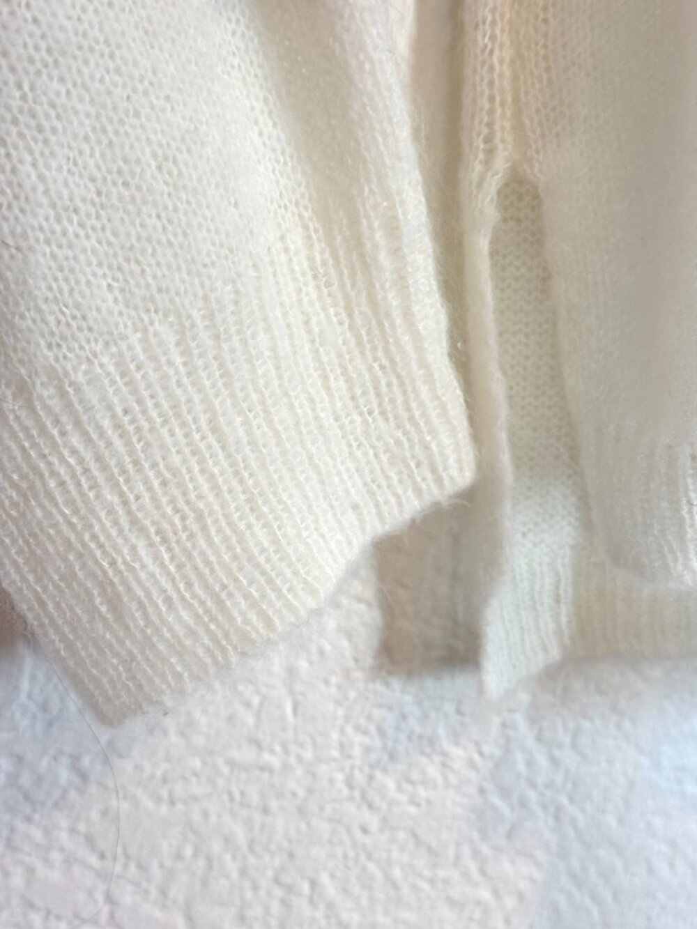 P.J. Salvage Palm Tree Hooded Sweater M Ivory Sheer Beach Coastal - Picture 6 of 10